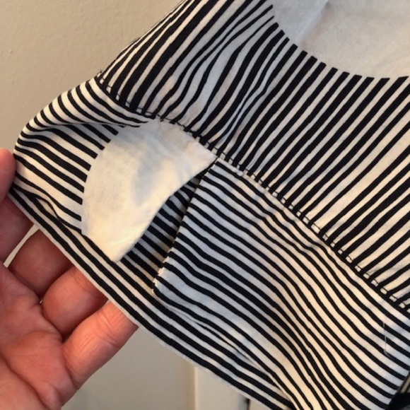 Navy Blue and White Blouse - Picture 3 of 4